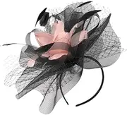 [AKOOSY] Fascinator Headband Hair Clip Elegant Mesh Tea Party Hat for Weddings Cocktail Events Vintage Parties Versatile Stylish Accessory for Women