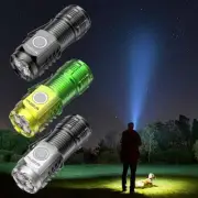 Mini Super Bright LED Flashlight Keychain Pocket Torch USB-Rechargeable Portable