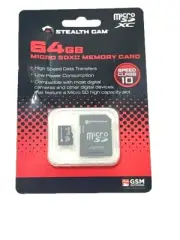 GSM Outdoors Stealth Cam Memory Card 64GB SDXC MicroSD MicroSDHC MicroSDXC NEW.