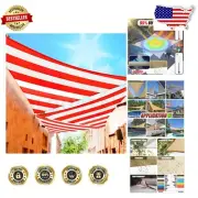 Custom Size 6' x 6' Red & White Triangle UV Block Shade Sail - Heavy Duty