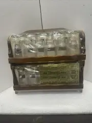 Vintage Wood Herbs Spice Wall Rack 12 Apothecary Bottle NOS