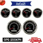 6 gauge set 0-200km/h gps speedometer tacho fuel temp oil pressure volt blue led