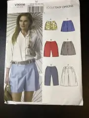 Vogue Short S Pattern V9008 Vogue Easy Options6,8,10,12,14