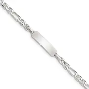5 Inch Sterling Silver Childrens Id Anchor 5In Plus 1In Ext Link Bracelet
