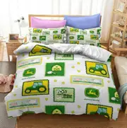 v2668 Bed Sheets Pickup Tractor Boys Gift Duvet Cover Set Soft Children Kids Bed Sheets IU2668
