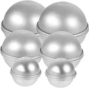 ARTSEWPLY 1set Bath Salt Ball Mold Pan Shower Gel Bubble Kit Soap Making Molds Glace Golf Ice Cube Mold Sphere Aluminum Half Circle Shower Molds para Liners Jelly Cup Aluminum Alloy 12pcs