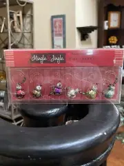 Wine Glass Drink Decorative Charms Holiday Christmas Theme (Set of 6) *New*