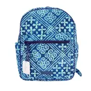 VERA BRADLEY Leighton $88 Cuban Tiles Blue Quilted Cotton Backpack - NEW