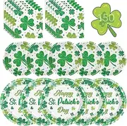150 Pack St. Patrick’s Day Plates and Napkins Set