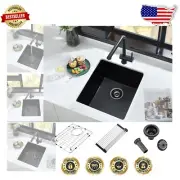 Stylish Black Undermount Kitchen Sink - 17-Inch Quartz Composite Reliability