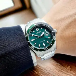 【CITIZEN 星辰】AW1768-80X 日本機芯 光動能 日期顯示 現代 時尚 石英 水鬼 男士 腕錶(光動能太陽能驅動)