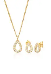 Elli Women Stud Earrings Drop Pendant Sparkling with Cubic Zirconia
