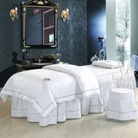 在飛比找樂天市場購物網優惠-美容床床罩 美容床套 美容床罩白色四件套套定做高檔全棉純棉美