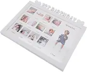 QUMIIRITY First Year Photo Frame Creative Keepsake for Birthday Monthly Growth Record Wall Tabletop Display Nursery Decor for Girl Boy