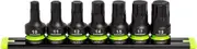 GRIPEDGE Tools | 7-PC - 1/2" Dr Short Metric Impact R.P.T. Hex Driver Set | Sizes 10, 11, 12, 14, 15, 17, 19 MM| Made With Cr-Mo Steel | Includes Premium Aluminum Socket Rail |