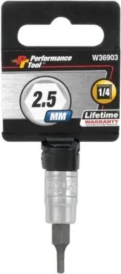 Performance Tool 1/4" DRIVE 2.5MM HEX BIT SOCKET W36903