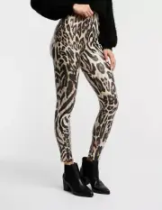 NWT Sz. M CHARLOTTE RUSSE Mixed Animal Print Liquid Leggings Cheetah Leopard