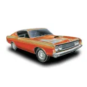 AMT Unknown 1969 Ford Torino Cobra Fastback 1:25 Scale Model Kit, White (AMT1...
