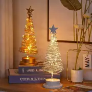 LED Spiral Christmas Tree Night Light Wrought Iron Tabletop Xmas Décor Festive