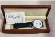 E. Howard & Co Mens Gold Atomic Radio Controlled Analog Digital Quartz Watch