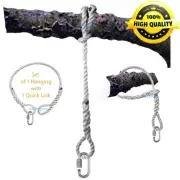 60" x 3/8" Tree Swing / Hammock Hanging SAFER Rope with 2 Spliced Eyes and Link