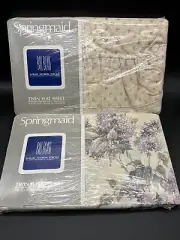 New Vintage Bill Blass Springmaid evening lilacs twin sheet Set