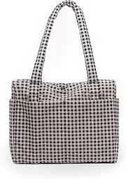 [BAGGU] Small Cloud Carry-On - Black & White Gingham, Black & White Gingham