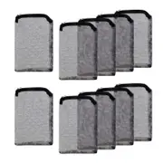 10 Pcs Aquarium Filter Media Bags with Zipper for Activated Carbon Biospheres-Black