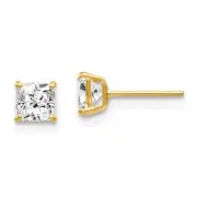 Real 14kt Yellow Gold Madi K CZ Stud Post Earrings