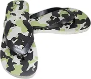 [Thomas Calvi] Men Flip Flop, Camouflage Printed Sole Summer Sliders Slip On Beach Holiday Pool Slippers