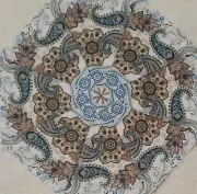 16 9.5" Blue & Brown Paisley #2 Stack 'n Whack Quilt Blocks*Kaleidoscope