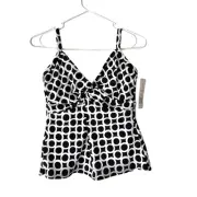 Miraclesuit Black White Underwire NWTs Swimsuit Separate Top size 10D