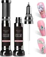 Nail Rhinestone Glue Gel, Upgrade Gel Nail Glue with Brush Pen Tip Super Strong