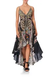 TIE DETAIL HIGH LOW DRESS MARAIS AT MIDNIGHT
