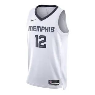 Nike 球衣 Ja Morant 男款 白 藍 莫蘭特 灰熊隊 Dri-FIT 網眼 籃球 背心 NBA DN2082-100