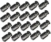 Cord Locks Single Hole-30 Pcs Plastic Spring Stop Toggle Clamp Slider End Black