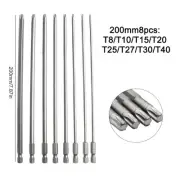 Compatible Magnetic Torque Driver Bit Set of Size Range from T8 to T40