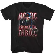 ACDC Mens New T-Shirt in Sizes SM - 5XL Shoot To Thrill in 100% Black Cotton