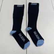 SB Sox Black Blue 20/30 MmHg Compression Socks Unisex Adults Size Large