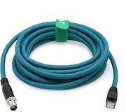 HangTon Ethernet Cable for Basler Cognex Keyence Datalogic Microscan Sick Machine Vision Sensor Network Industrial Switch, M12 8-Pin X-Coded to RJ45, CAT7 High-Speed, 40m