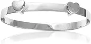 Heart Design/Pattern Expanding/Expandable/Adjustable Bangle Bracelet for Baby/Child/Children/Women - 925 Sterling Silver - Childrens Jewellery