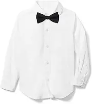 [LOLANTA] Boys Classic Long Sleeve Dress Shirt Slim Fit White Button-Up Oxford Shirt