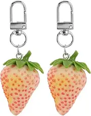 [LIFKOME] Strawberry Backpack Keychain Aesthetic Straw Keychain Kawaii Charm for Boys and Girls Adults Present