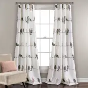 Rowley Birds Light Filtering Window Curtain Panels, Pair, 52" W x 84" L, Blus...