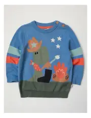 [Jack & Milly] Ollie Dino Knit Jumper in Blue
