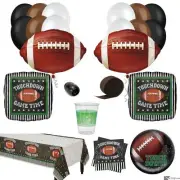 Touchdown Vintage Game Time Supply 18 Guests 87pc Party Pack, Black White Brown