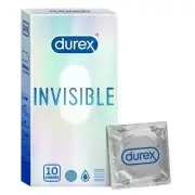 Durex Invisible Super Ultra Thin Condoms for Men -10 count (pack of 3)-free ship