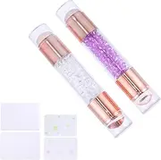 Ipetboom 2pcs Double-headed Nail Art Stamper Stamping Seal for Manicure Small Manicure Stamper Set for Home