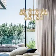 Escoda Pendant Light 18xE14 in Gold Matt/Amber or Black/Smoke