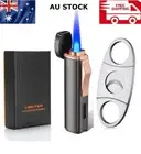 Refillable Jet Torch Scissors Kit Butane Gas Pocket Lighter